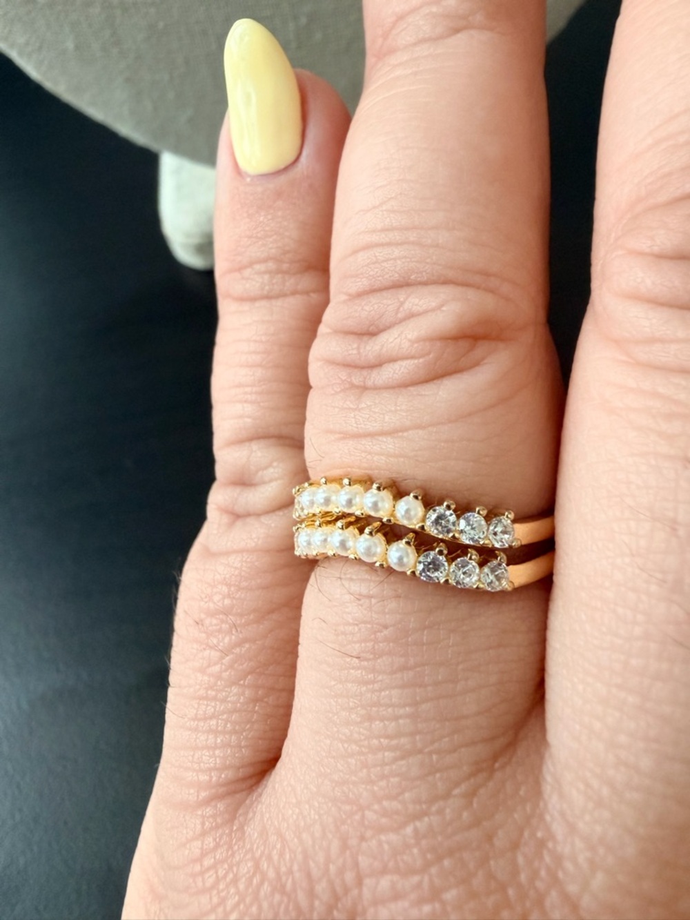 Gold Guilded Sterling Stackable Band Set - Picture 3 of 4